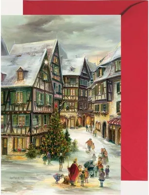 Productafbeelding van Mini-adventskalender Colmar met de Rue des Marchands als uitklapkaart