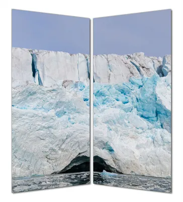 Produktbild von Wallario selbstklebende Duschrückwand 180 x 180 cm mit Motiv Gletscher im arktischen Meer - Wandverkleidung mit Hochglanzlaminat in Glasoptik