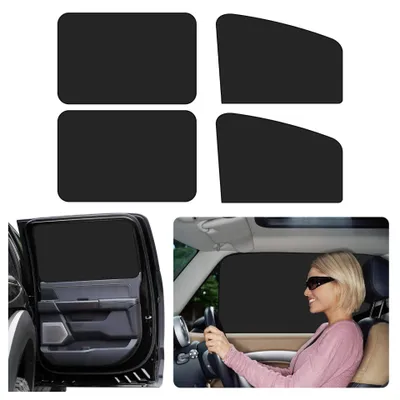 Produktbild von 4 x Autofenster-Sonnenblenden mit Magneten, stark lichtblockierend und UV-Schutz, universelles Innenzubehör für Baby, Auto, Camping und Nickerchen