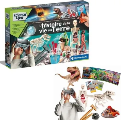 Produktbild von Clementoni – Wissenschaft und Spiele – Die Geschichte des Lebens auf der Erde – Virtuelle Realität – Mehr als 50 Experimente – Hergestellt in Italien