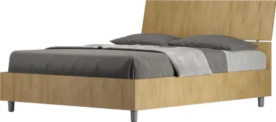 Produktbild von ITYHOME - Bett mit Bettkasten 140x190 schräges Kopfteil Eiche Natur Demas