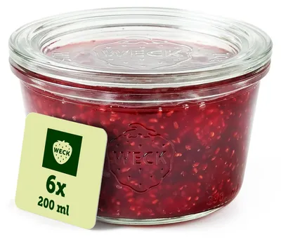 Produktbild von Dessertglas Weckglas Einmachglas - 200 ml - Glas - 6 Stück - Mit Glasdeckel