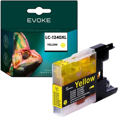Produktbild von Evoke kompatible Tinte für Brother LC-1240 LC1240 LC1240Y Gelb 10 ml 180 Seiten DCP-J525W J725DW J925DW; MFC-J430W J625DW J825DW J835DW J5910DW J6510DW J6710DW J6910DW