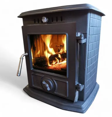 Immagine prodotto di Stufa in ghisa riscaldamento a legna 5,1Kw con laterali decorati