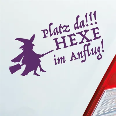 Produktbild von Auto Aufkleber Platz da!!! Hexe im Anflug! Girl 10x20 cm Lila Sticker Heckscheibenaufkleber
