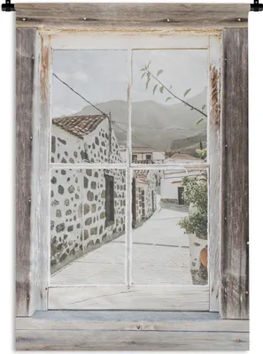 Produktbild von MuchoWow® Wandteppich Wandbehang Durchsichtig - Holz - Griechenland 90x135 cm Tapisserie Dekoration Wandtuch - Baumwolle - Wandskulptur