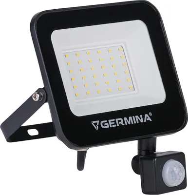 Zdjęcie produktu dla GERMINA Reflektor Naświetlacz LED 30W lampa z czujnikiem ruchu IP65 6400K wodoodporna