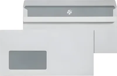 Produktbild von Briefumschläge DIN lang mit Fenster, selbstklebend, 72 g/qm 1000 Stück