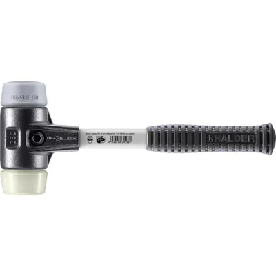 Produktbild von HALDER SIMPLEX Schonhammer Ø 50 mm TPE-mid grau / Nylon mit verstärktem Tempergussgehäuse und Fiberglasstiel