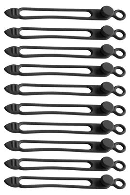 Produktbild von 10 Stück Silikon-Kabelbinder für Kopfhörer-, Handy-, Lade- und Computerkabel, wiederverwendbare elastische Kabelbinder zur Kabelorganisation