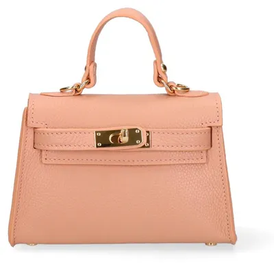 Produktbild von Damenhandtasche, echtes Leder, weiß, mit Drehverschluss und abnehmbarer Schulterriemen
