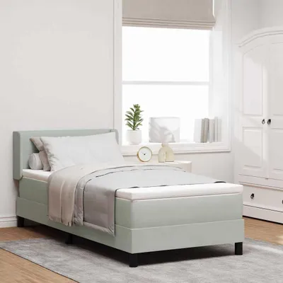 Immagine prodotto di Maison Exclusive - Letto boxspring con testiera grigio chiaro 200 x 100 cm in velluto
