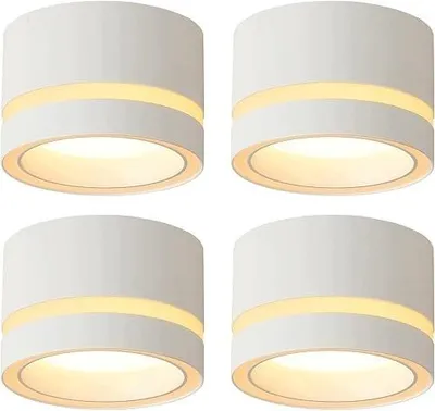 Zdjęcie produktu dla Reflektory sufitowe LED czarne płaskie natynkowe 80MM zestaw 6 szt.