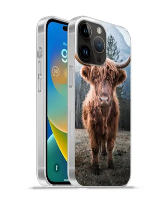 Produktbild von MuchoWow® Handyhülle Schutzhülle Hülle für Apple iPhone 14 Pro - Softcase Schottischer Highlander - Berg - Tier Silikon Softcase Handy Hülle - Umschlag