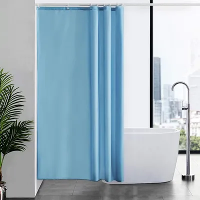 Obrázok produktu pre Furlinic Sprchový záves Textilný protiplesňový nepremokavý polyester Svetlo modrá 120x200cm