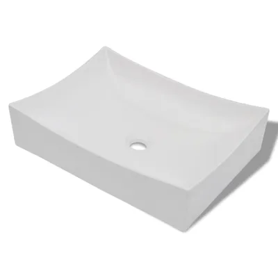 Image de Lavabo de salle de bain en céramique Blanc brillant