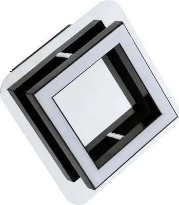 Produktbild von LED Deckenleuchte neutralweißes Licht 4200 K 300 lm B: 12 cm Schwarz Chrom eckig Deckenlampe