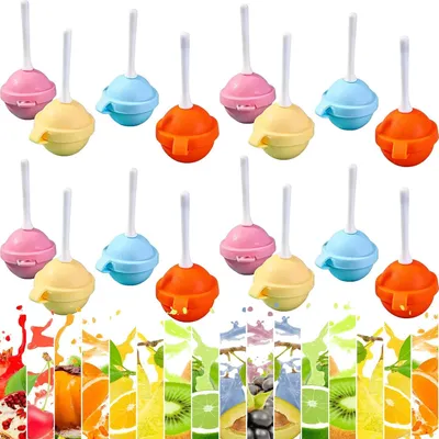 Produktbild von Wiederverwendbare Eisformen in Lutscherform aus Silikon für selbstgemachtes Eis am Stiel mit Saft, Joghurt und gefrorenen Leckereien, kreative Dessertform (16 Stück)
