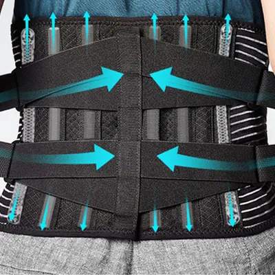 Produktbild von MODFU Rückenbandage Rückenstützgürtel für Herren und Damen - Rückengurt zur Linderung von Rückenschmerzen, Vorbeugung von Verletzungen + Stabilisierung der Lendenwirbelsäule XXL（120cm)