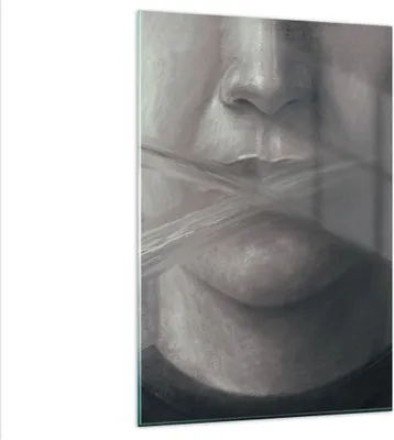 Produktbild von Bilder auf glas - Einteilig - Symbol Mund Sprache - 80x120cm - Glasbilder - Wandbilder - Bilder - zum Aufhängen bereit - Wanddekoration aus Glas - Glas Bilder - Wandbild auf Glas - GPA80x120-4754