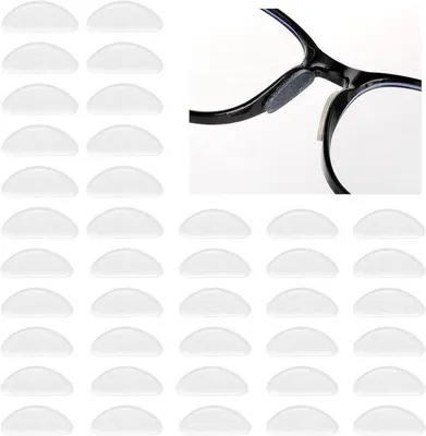 Image de Coussinets de nez en silicone, 20 paires, transparents, épaisseur 1 mm, antidérapants