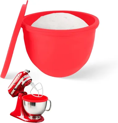 Produktbild von Silikoneinsatz für Kitchenaid, Silikonschüssel Zubehör für 4,5 Quart Küchenmaschine, Rührschüssel-Einsatz mit Deckel, Rutschfestes & Hitzebeständiges