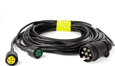Produktbild von MANTES Anhängerkabelbaum 5,2 m 7-Pin 5,2 m 12 V 7-Pin und 5-Pin Bajonett universal für Pkw Anhänger Wohnwagen und landwirtschaftliche Anhänger