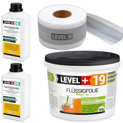 Zdjęcie produktu dla Zestaw do Hydroizolacji Folia w płynie 12kg Taśma 10mb Grunt 2L Prysznic Level+ SET524