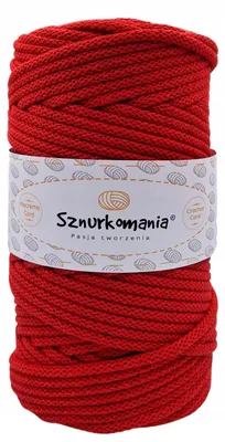 Produktbild von Sznurkomania Baumwollschnur 5mm 100m Rot Makramee