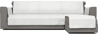 Produktbild von Famanu Sofaüberwurf mit Chaiselongue - Weiß - 240 cm