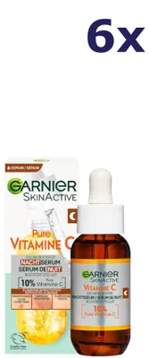 Image de 6 flacons de sérum de nuit Garnier SkinActive à la vitamine C 10 % 30 ml