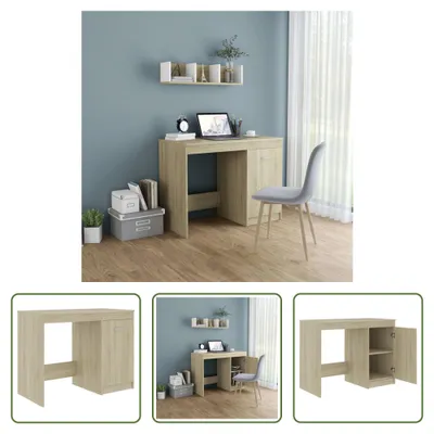 Produktbild von The Living Store Schreibtisch Sonoma-Eiche 100x50x76 cm Holzwerkstoff