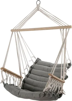 Produktbild von DESIGN Hängesessel MALY-INDOOR Hängekorb Schwebesessel Stoffsessel mit extrem gemütlichem Sitz Kissen 6cm dick inkl. Armlehnen (ohne Hängesesselstell)