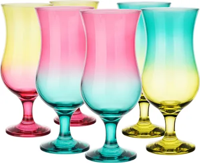 Produktbild von Glasmark KROSNO, 420ml, Set von 6 Glas für alkoholische Cocktails, Longdrinkgläser, Cocktailgläser, Trinkgläser, Perfekt für Zuhause Glässerset, Ombre