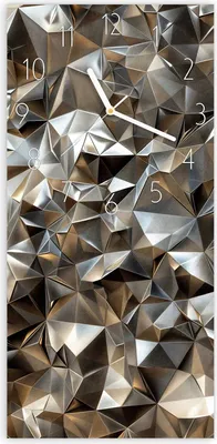 Produktbild von Wanduhr aus Glas mit Motiv Geometrisches Muster- 30 x 60 cm - inkl. Aufhängesystem