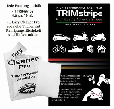 Productafbeelding van Reflecterende strip, zelfklevend, voor auto's, met drie draden, rood, 50 mm x 10 meter