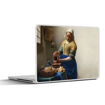 Produktbild von MuchoWow® Laptop Aufkleber Sticker Cover Das Milchmädchen - Kunst - Alte Meister - Vermeer 36.5x27.5 cm - Laptop-Sticker