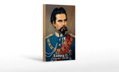 Produktbild von Holzschild Portrait 12x18cm Nostalgie König Ludwig II