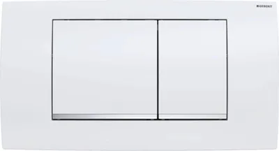 Produktbild von Geberit Betätigungsplatte Twinline 30 2-Mengen Spülungen weiß Streifen chrom