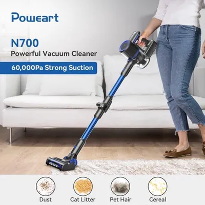 Image de Aspirateur sans fil, puissance d'aspiration 60 kPa, réservoir à poussière de 1 litre, idéal pour les poils d'animaux, les tapis et les sols durs
