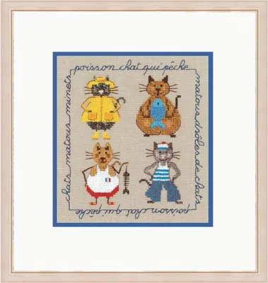 Immagine prodotto di Set per punto croce "Gatti marinai", schema contato, 12x13cm