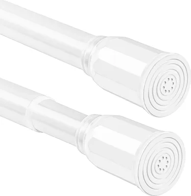 Gardinenstange ohne Bohren 100-160 cm, Duschvorhangstange Weiß, Klemmstange für Gardinen Ø25mm, Teleskopstange Vorhang aus Edelstahl