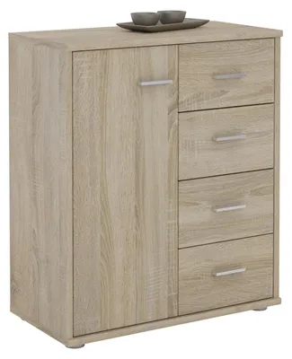 Produktbild von Kommode TIRANO Highboard Anrichte mit 1 Tür und 4 Schubladen in Sonoma Eiche