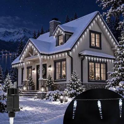 Produktbild von Ikodm Eiszapfen Lichterkette 10 m 80 LED, 8 Leuchtmodi, kaltweiß Weihnachtsbeleuchtung Deko für Fenster