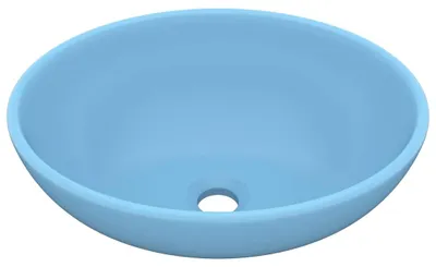 Produktbild von vidaXL s Ovales Waschbecken Matt Hellblau 40x33 cm Keramik