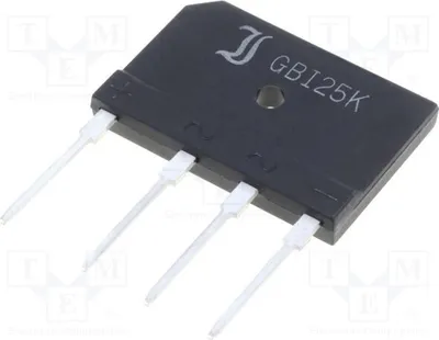 Obrázok produktu pre 1x Jednofázový usmerňovač Urmax: 800V, If: 25A, Ifsm: 300A, typ GBI25K, jednofázový