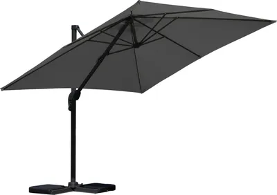 Produktbild von Hengda Sonnenschirm Ampelschirm Ø3m drehbar,neigbar,360° Rotation,Marktschirm,Grau