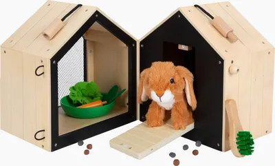 Obrázek produktu pro small foot Plyšový králík v králíkárně s výběhem