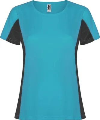 Image de Roly - T-shirt "Shanghai" pour femme - Sport manches courtes PF4435 (XL) (Turquoise/gris foncé)