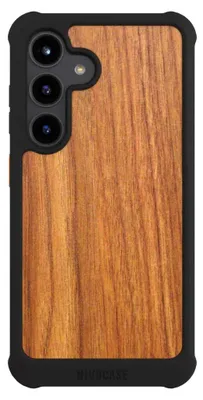 Produktbild von NIVOCASE Hülle für Samsung Galaxy S24 Stoßfeste Handyhülle NIVOmax Case Schwarz Holz Holzoptik Lärche
